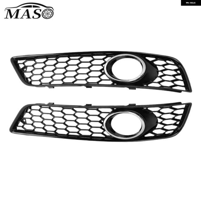 2PCS フロント バンパー フォグライト グリル カバー メッシュ アウディ A3 8P 2009 - 13 8P0807682D 8P0807681D