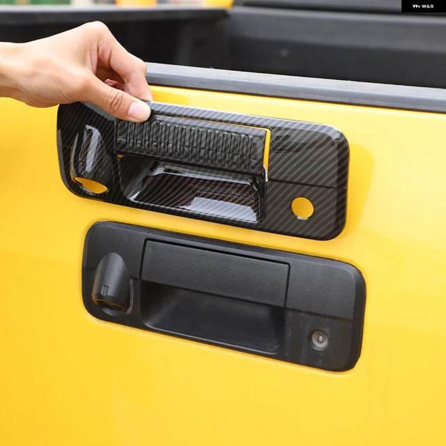 トヨタ TUNDRA 2004-2013 ABS カーボン カー リアドア ハンドル カバー テールゲート グラブ デコレーション カバー ステッカー 車