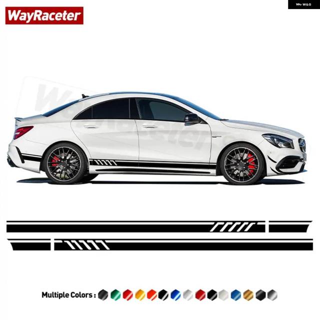 2個エディション ドアサイドストライプ ステッカー カーボン ビニール デカール メルセデス ベンツ C117 W117 X117 CLA クラス AMG CLA45 CLA250