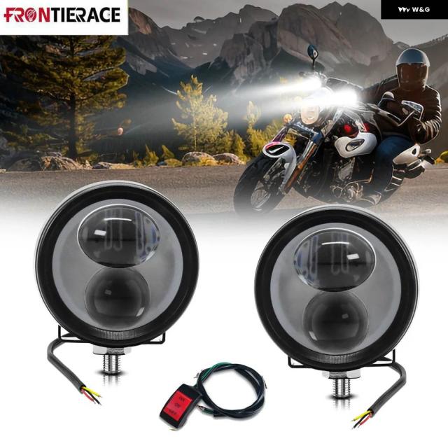 エクスプローラー バイク LED レンズ フォグランプ 作業灯 ヘッドライト 運転 ランニング 超高輝度 12V 24V 4X4 ハイ/ロースポット