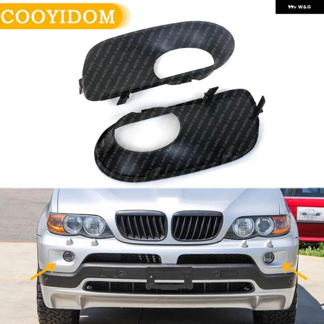 車側フロントアンダー バンパー フォグランプ グリル 交換用 BMW X5 E53 2003/06/01 51117129299 / 51117129300