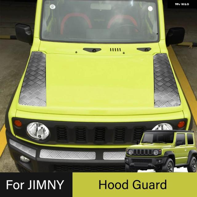 2PCS エンジン フードカバー プロテクター ガード ステッカー スズキ ジムニー JB64 JB74 2019 2020 カー スタイリング アクセサリー 304 ステンレス