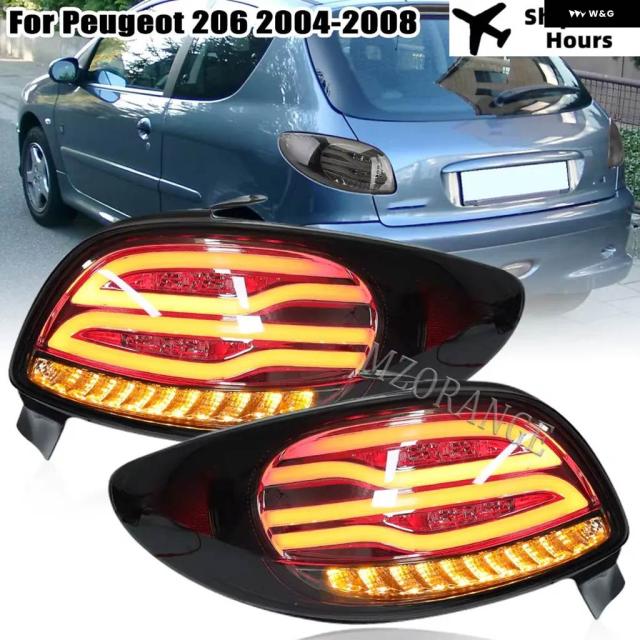 1ペア LED リア テールライト プジョー 206 206CC 2004/08/01 ストップブレーキ ウィンカーランプ カーアクセサリー ツール