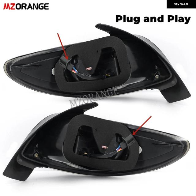 1ペア LED リア テールライト プジョー 206 206CC 2004/08/01 ストップブレーキ ウィンカーランプ カーアクセサリー ツール