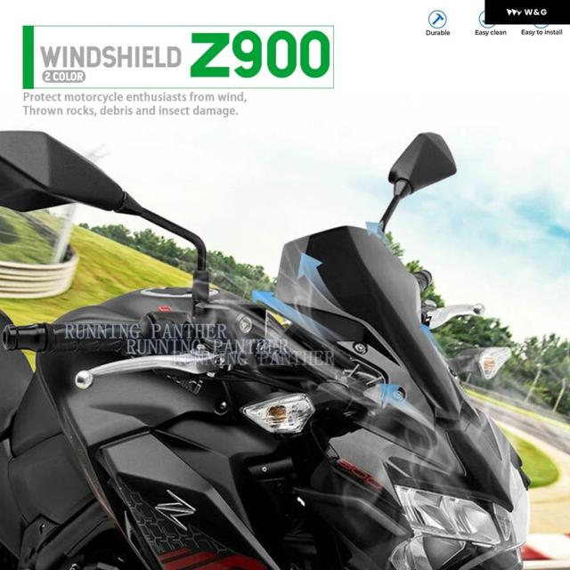オートバイ ウィンドスクリーン 風防カバー スクリーン 2色 レンズ バイク デフレクター カワサキ Z900 Z650 650 2020 2021 -