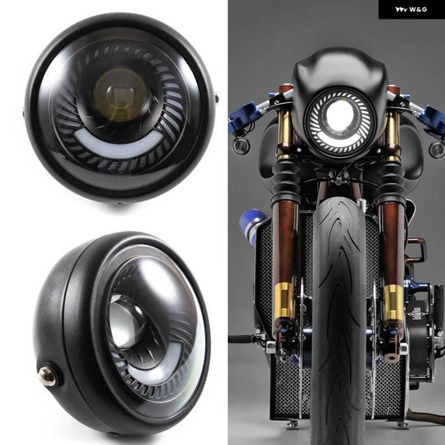 オートバイ 6.5インチ ヘッドライト LED レトロ ヴィンテージ フォグ ハイロービーム ヘッドランプ デイタイム ランニングライト ブラケット カフェレーサー ハーレー 10,280円
