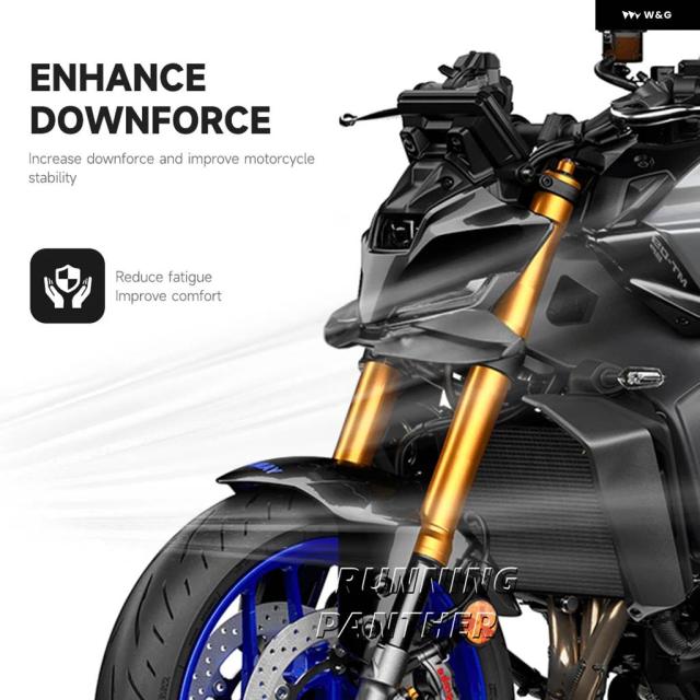MT09 ダウンフォース ネイキッド フロントスポイラー エアロダイナミック ウィング デフレクター アクセサリー ヤマハ MT-09 SP MT09 2024 2025_3