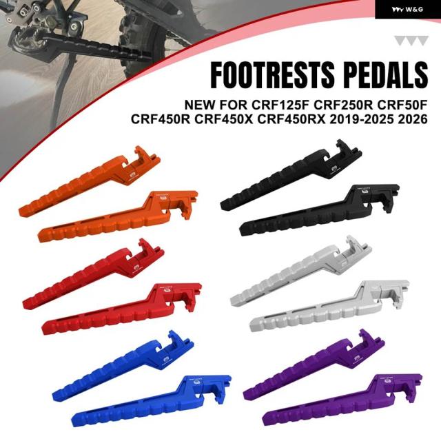 ホンダ CRF125F CRF250R CRF50F CRF450R CRF450X CRF450RX 2019-2025 2026 乗り手 フットペグ 伸張 押しひろげる フットペグ