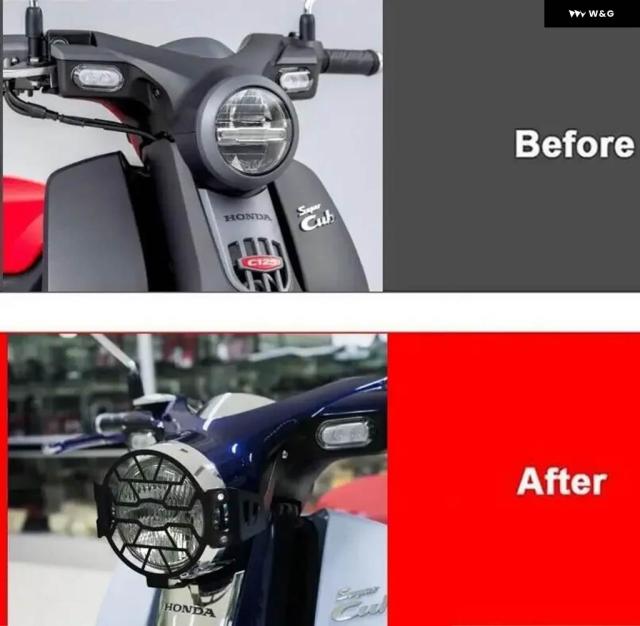 ホンダ C125 スーパーカブ 2019-2024 フロント ヘッドライト ガードカバー プロテクター ヘッドランプ グリル オートバイ