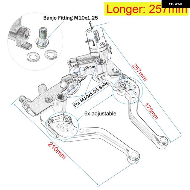 22MM モトライン ケーブル クラッチマスター シリンダー ブレーキ レバー ホンダ グロム シャドウ DIO AF18 K1200R MSX125 ヤマハ R6 2016 レプソル_1