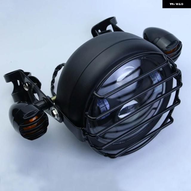 6.5インチ オートバイ LED ヘッドライト 汎用 ラウンド ヘッドライト ハーレー スポーツスター カフェレーサー チョッパー ホンダ ヤマハ スズキ