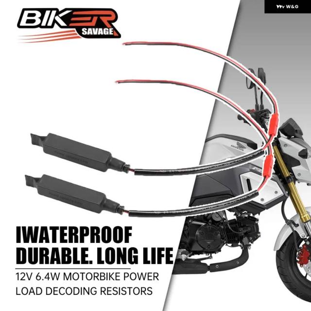 1ペア 2個 バイク パワーロードデコード抵抗器 アクセサリー バイク LEDウィンカー インジケーター ライト 12V 6.4W キット