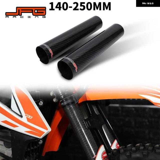 オートバイ 140-260MM カーボン 調整可能フロント フォーク ショックガード プロテクター KTM EXC SX SXF XC XCF XCW 125 250 350 450 530
