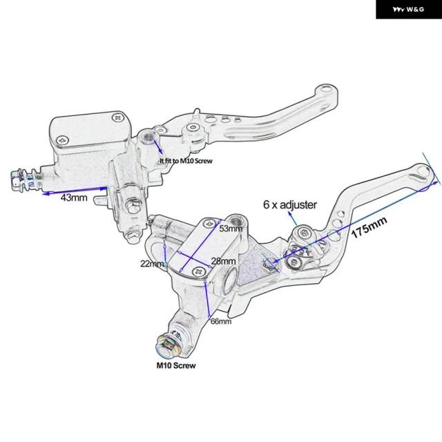 ブレーキ ポンプ マスター シリンダー オートバイ レバー ハンドルバー 油圧 クラッチレーシング バイク 22MM ヤマハ 汎用_2