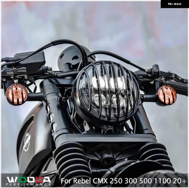 ヘッドライト グリル カバー ホンダ レブル CMX 250 300 500 1100 フロント ヘッドライト ランプ プロテクター ガード CMX500 CMX1100 2020-2023