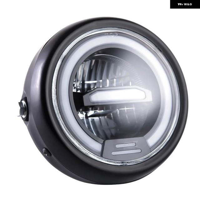 6.5インチ オートバイ LED ヘッドライト 汎用 ラウンド ヘッドライト ハーレー スポーツスター カフェレーサー ホンダ CB400