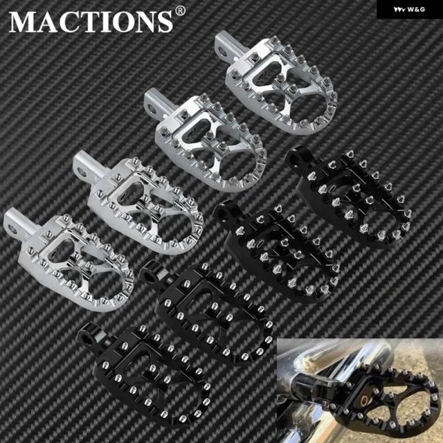オートバイ 汎用 CNC フットペグ フットレスト ペダル ブラック/クローム ハーレー スポーツスター アイアン 883 チョッパー ファットボーイ ワイドグライド ダイナ