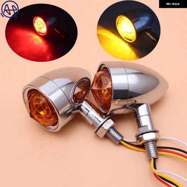 自動二輪車 付属品 クローム 琥珀色 金剛石水晶体 LED ウィンカーライト クリーヴァ 10MM ハーレー エレクトラ グライド