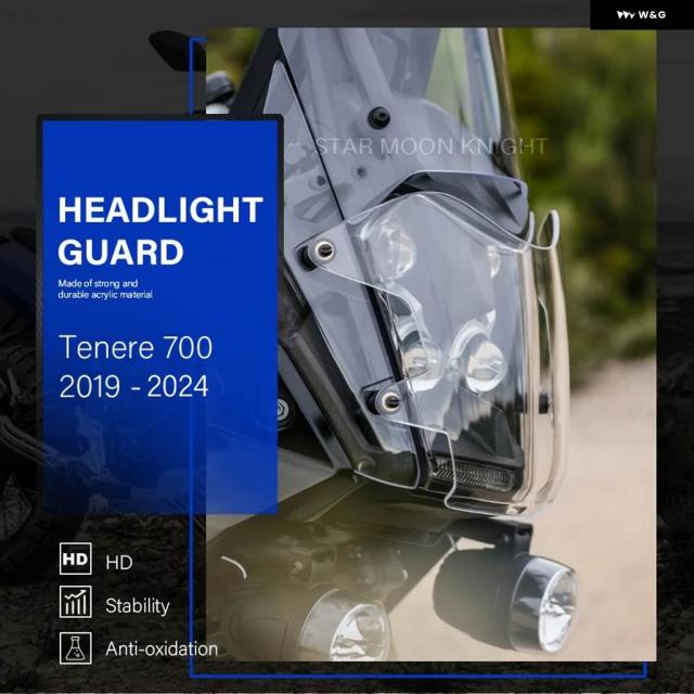 ヤマハ TENERE700 XT700Z 2019 - 2024 バイク ヘッドライト プロテクター ライトカバー ガード アクリル