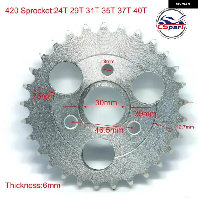 420 24T 29T 31T 35T 37T 40T 30MM リア スプロケット ホンダ モンキー ダックス Z50A Z50 Z50R Z50J M RS20