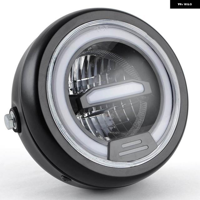 6.5in 自動二輪車 LED 前照灯 汎用 6.5in ラウンド 前照灯 ハーレー 運動競技はやりっ子 喫茶店レーサー ホンダ ヤマハ スズキ