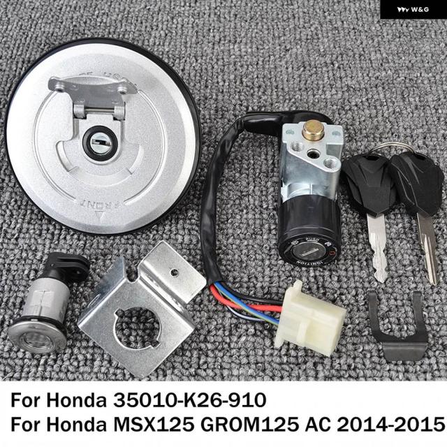 MSX125 ロックセット イグニッション スイッチ 燃料キャップ シートロック キー ホンダ MSX125 GROM125 AC 2014 2015 35010-K26-910