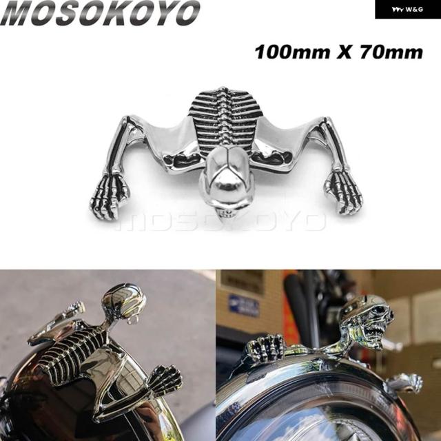 スカルオーナメントバイザー ハーレー ソフテイルダイナ スポーツスター 1200 インジケーター ヘッドライト ランプ マッドガード スケルトン像 装飾_7