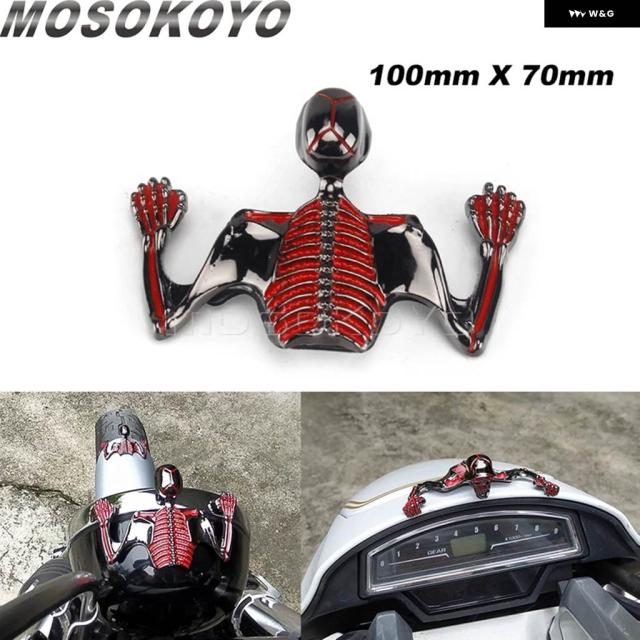 スカルオーナメントバイザー ハーレー ソフテイルダイナ スポーツスター 1200 インジケーター ヘッドライト ランプ マッドガード スケルトン像 装飾_8