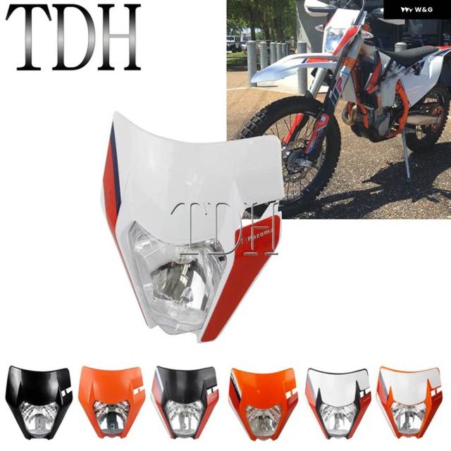デュアルスポーツ モトクロス ヘッドライト EX ENDUROフロントライトマスク EX XC-W 125 150 250 XC-F EXC-F 300 TPI 6日間