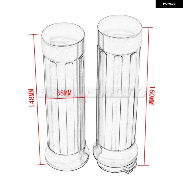 オートバイ 7/8インチ 22MM 1インチ 25MM ハンド グリップ ハーレー ホンダ 汎用 ヤマハ バイク クルーザー チョッパー カスタム_1