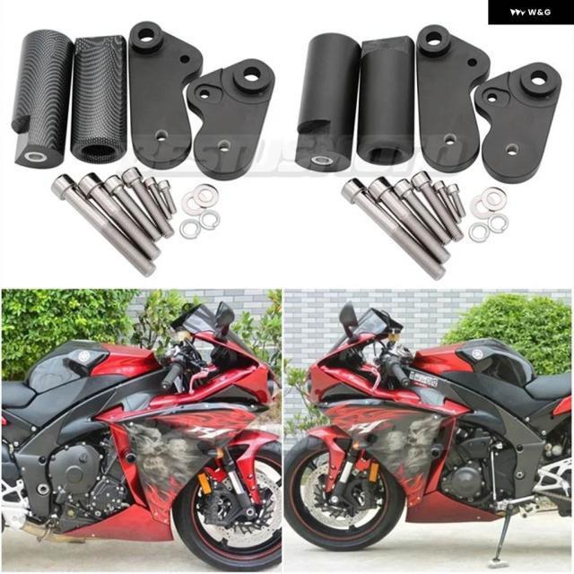 バイク ノーカット フレーム スライダー ヤマハ YZF-R1 YZFR1 2009 - 15 クラッシュ フォーリング プロテクター