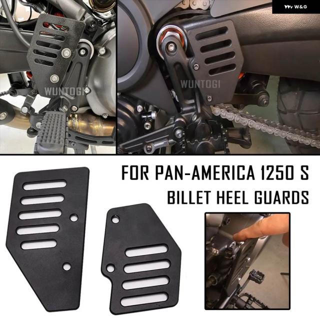 パンアメリカ1250Sアクセサリー PA1250S 2021年AMERICA1250 2022年 ビレット ヒールガードCNCアルミブラックヒール用