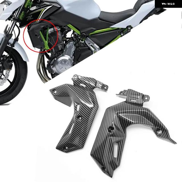 オートバイ カーボン左側 ラジエーター カバー パネル フェアリング カウル カワサキ Z650 2017年 2018年 2019年
