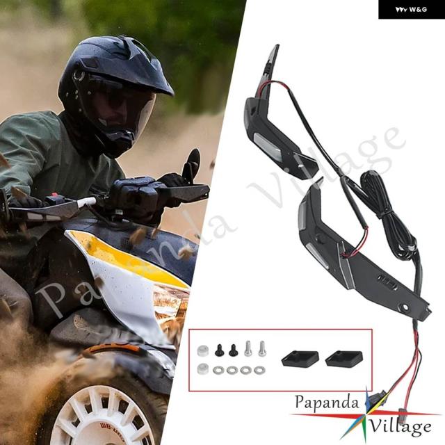 1ペア モータークロス ハンドガード LEDライト 黒 プラスチック CAN-AM ライカー 600 900 スポーツラリー 2019-2023 アクセサリー