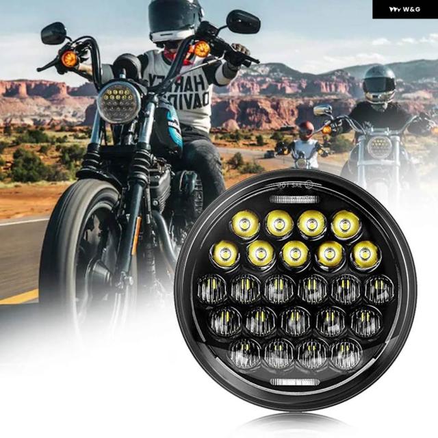 75WCREE照明ランプ 5.75inLED 前照灯 HI/LO BEAM DRL ハーレー ダイナSOFTAIL SPORTSTER TRIAMP VICTORY 自動二輪車 上端照明ランプ