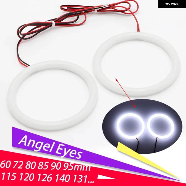スーパーリングス コットム LED エンジェルアイズ ヘッドライト 60MM 70MM 80MM 90MM 100MM 110MM 120MM カー オートバイ DRL 電球 ランプ