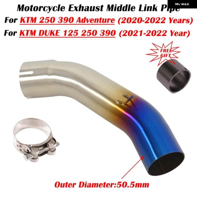 KTMデューク125 250 390 アドベンチャー用スリップオン 2020 2021 2022 オートバイ 排気エスケープ改良 システム マフラー 51MM ミドル パイプ