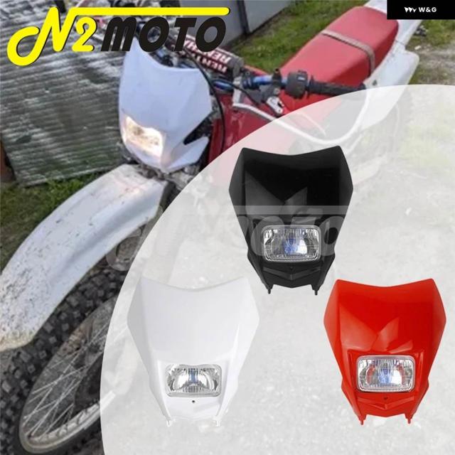 ホンダ CRF150F CRF230F 2015-20年型 カワサキ ヤマハ ダート バイク ヘッドライト エンデューロ ヘッドランプ 汎用 モトクロス ヘッドライト フロントマスク