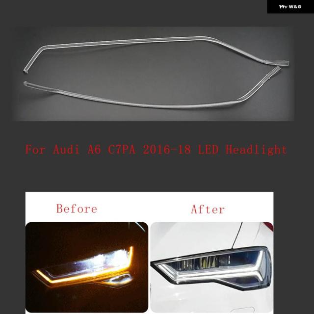アウディ A6L C7 PA C7.5 2016-2018年型LEDドライブライト 車用 ヘッドライト ガイドプレート デイタイム ランニングライト チューブ バー