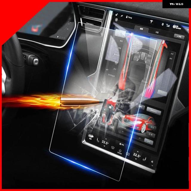 CAR HD マット強化ガラススクリーン プロテクター センター コントロール タッチスクリーン ナビゲーション プロテクター テスラ モデル X ガラスフィルム_3