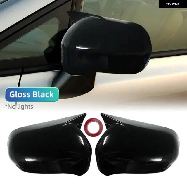 ホンダ シビック 8代目 2005-2010年モデル リアビュー サイドミラー カバー ウイング キャップ 外装 ステッカー リアビューケース トリム カーボンブラック_6