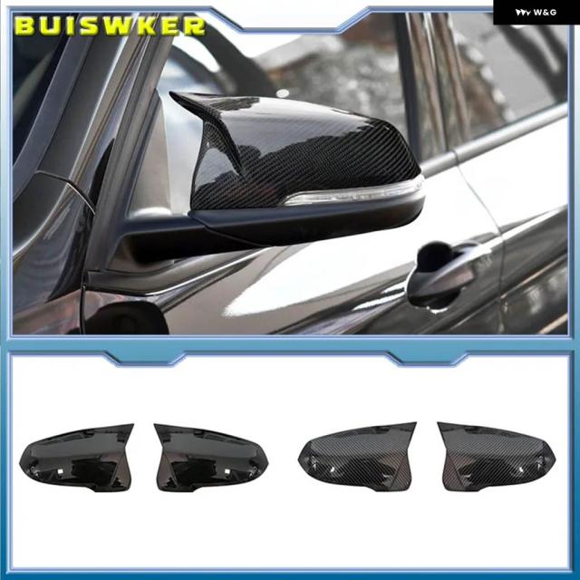 BMW X1 F48 X2 F39 F40 F53 F44 Z4 G39 トヨタ スープラサイドミラー シェル用カーボン スタイル ブラックバックミラー カバー キャップ