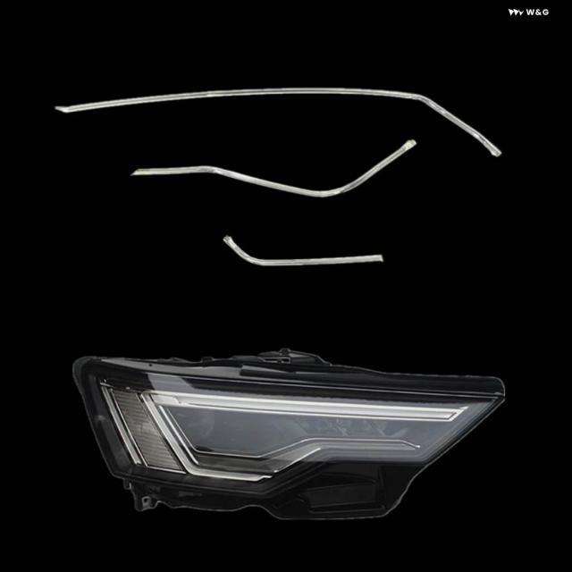 アウディ A6 A6L C8 2019-2023年モデル用 車用LED ヘッドライト DRL デイタイム ランニングライト ガイドプレートバー