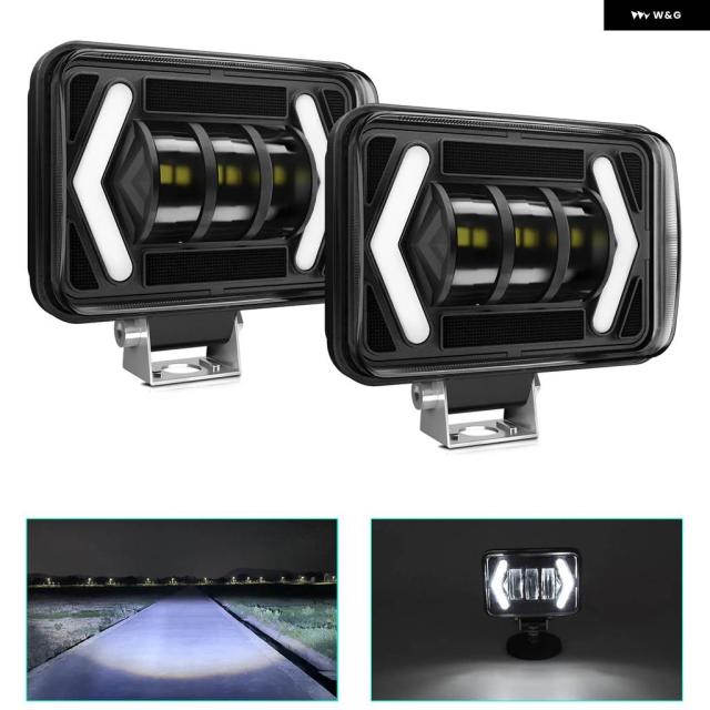 4.5インチLEDスクエアワークライト 80W 8000LM 高出力SUV LED ヘッドライト 6000K 防水 オフロード車両 トラック 作業灯 フォグランプ_7