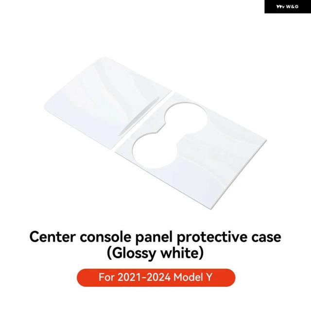 YZ TESLA MODEL 3 Y 2021-2024 カーセンター コンソール ステッカー フィルム カーボンプロテクト セントラル コントロール カバー 車内アクセサリー_10