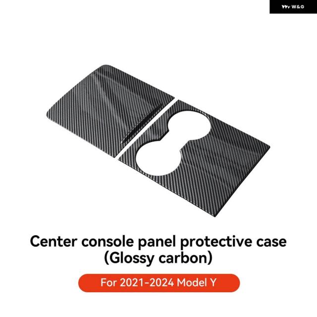 YZ TESLA MODEL 3 Y 2021-2024 カーセンター コンソール ステッカー フィルム カーボンプロテクト セントラル コントロール カバー 車内アクセサリー_11