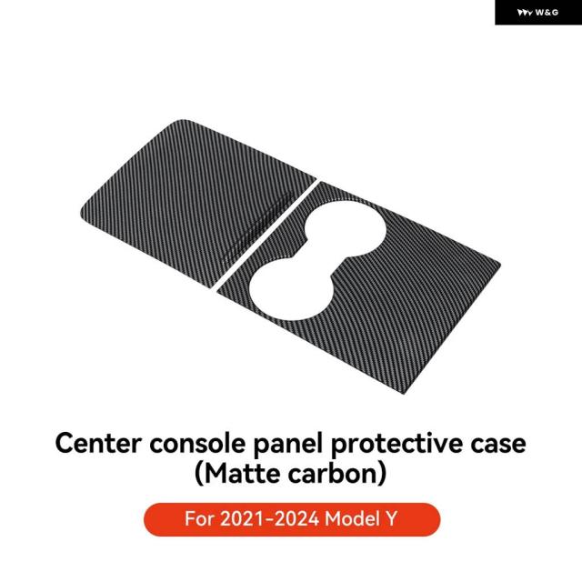YZ TESLA MODEL 3 Y 2021-2024 カーセンター コンソール ステッカー フィルム カーボンプロテクト セントラル コントロール カバー 車内アクセサリー_8