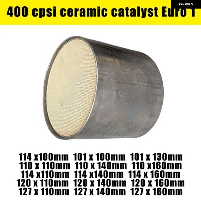 汎用 カタリティックコンバーテ ユーロ1 400 CPSI ハイフロー 101/114/120/127*100MM スポーツカタリスト スリーウェイラウンドセラミック基板