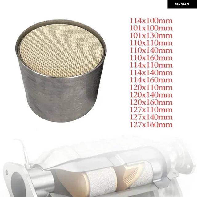 汎用 カタリティックコンバーテ ユーロ1 400 CPSI ハイフロー 101/114/120/127*100MM スポーツカタリスト スリーウェイラウンドセラミック基板_1