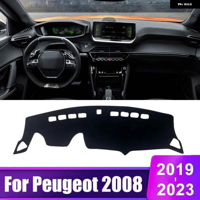 プジョー 2008年モデル E2008 2019 - 23 カー ダッシュボード サンシェード カバー マットインストゥルメントデスク滑り止め パッド アクセサリー